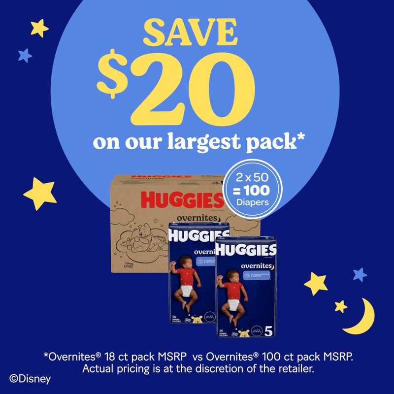 Huggies Size 5 Overnites Baby Diapers: Overnight Diapers, Size 5 (27+ lbs), 88 Ct, Packaging May Vary - Image 4