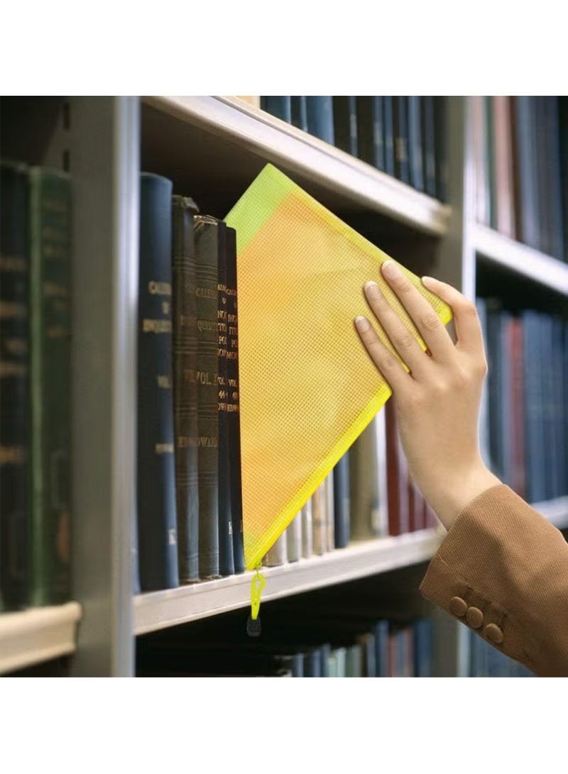 YIQUAN Mesh Zipper Bag Document Bag, Letter Size/A4 Size Zippered Folder, School Office Supplies Waterproof Plastic Envelope, Travel Storage Bag, Pocket, Document Mesh Plastic Zipper Bag, 5 Colors 10pcs - Image 5