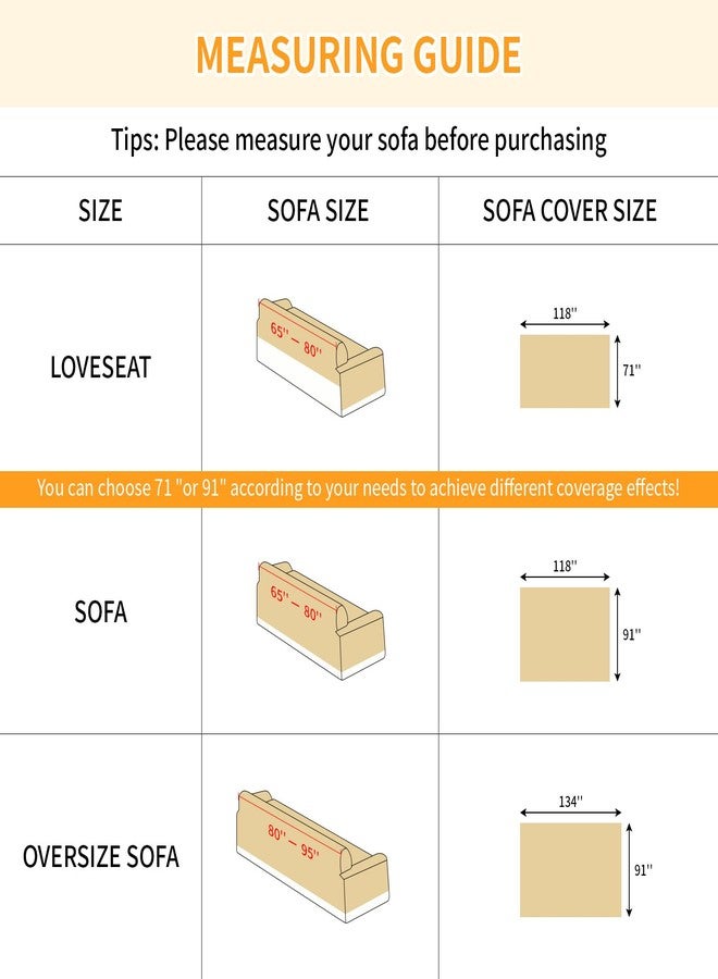 DEEPDREAM Deep Dream Cat-Scratch Resistant Couch Cover, Waterproof Sofa Cover for 3 Cushion Couch Washable, Pet Friendly Couch Protectors Anti Slip Thickened Sofa Slipcovers for Dogs Pets,91" x 134",Light Grey - Image 2