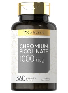 CARLYLE Chromium Picolinate 1000mcg | 360 Tablets | Vegetarian, Non-GMO, Gluten Free  - Image 1