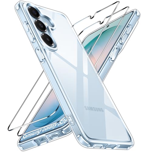 ivoler 3-in-1 Case for Samsung Galaxy S26 6.3” with 2 Pack Tempered Glass Screen Protector[Full Coverage], [Military Grade Protection] Slim Phone Bumper Cover Clear [Non-Yellowing] - Image 1