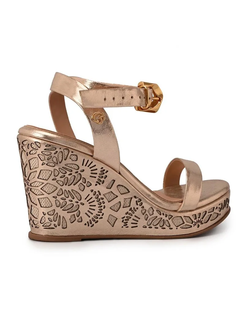 Carmen Steffens  Anabela Dourada Laser Cutouts for Women | Best Price UAE