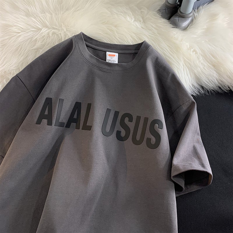 American Style Retro Heavy Cotton Short-Sleeved T-Shirt Men'S Summer Instagram Popular Brand Loose Large Size Half-Sleeved T-Shirt Top - Image 4