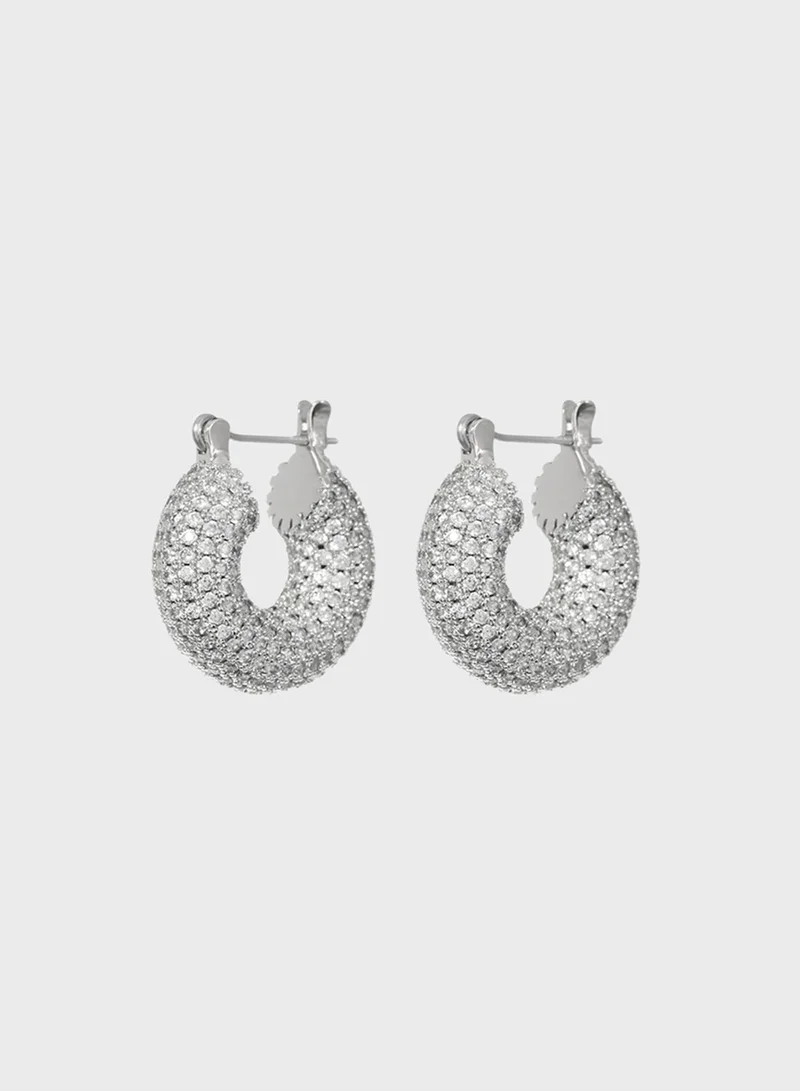 LUV AJ Pave Mini Donut Hoop Earrings