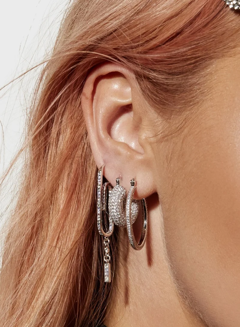 LUV AJ Pave Mini Donut Hoop Earrings