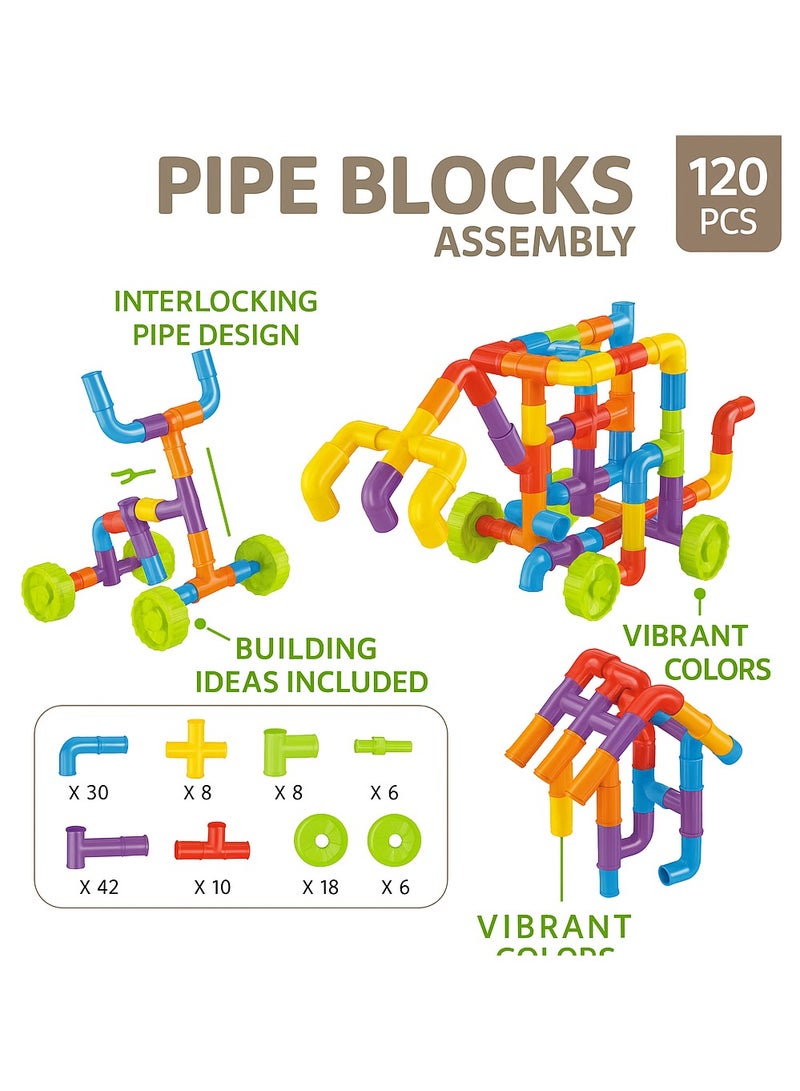 Pipe Blocks (120 Piece) Pipe Building Blocks Set  - Image 1