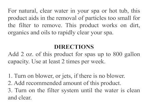 SpaChoice 1-Pint Premium Clear and Sparkle Hot Tub Clarifier, Spa Clarifier Hot Tub, Made in USA - Image 5