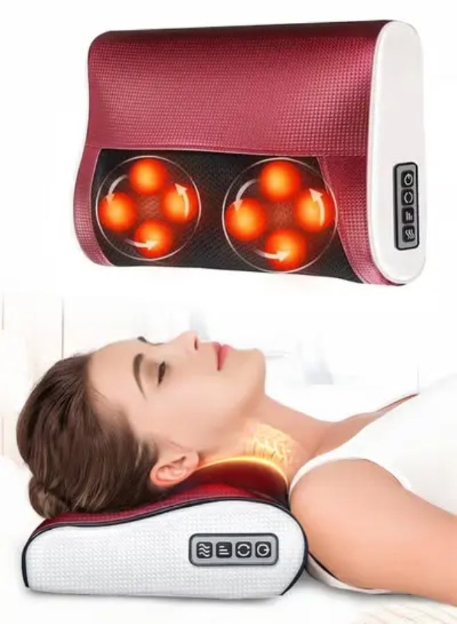Electric Shiatsu Cervical Pillow Massager Neck And Shoulder Massage Cushion Machine Back Muscle Stimulator With 8 Heads Deep Tissue Warm Heating Muscle Pain Relief Relaxation Kneading Therapy For Full Body, Hand, Spine, Arm, Calf, Thigh, Hips, Leg, Foot - Image 1