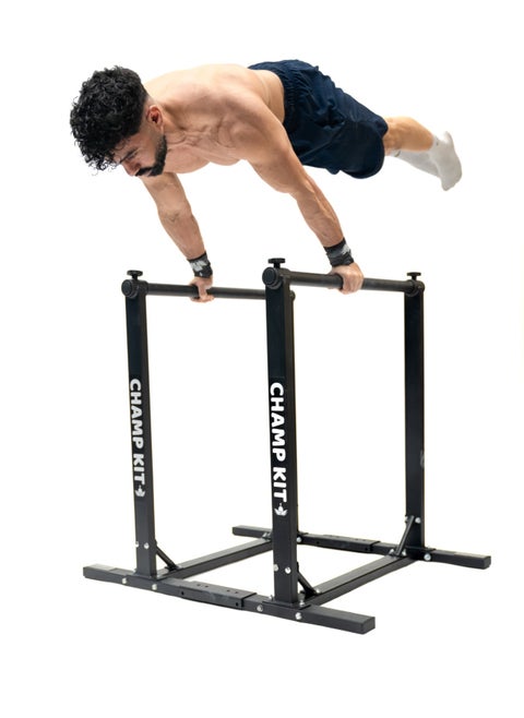 Deep Bar Device - 90 cm Parallel Bars - Multi-Functional for Calisthenics and Gymnastics Exercises - Squat Rack, Integrated Bars, Pull-Up Bar, Parallel Bars, Pull-Up Station, Home Gym Training Equipment - Supports Up to 200kg