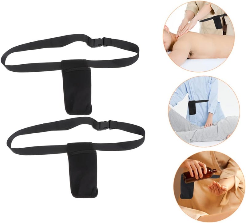 POPETPOP 2pcs Adjustable Waist Bag for Storage Lightweight Storage Pouch for Masseur Bottle Holder for Convenient Massage Use Easy to Wash Carry - Image 3