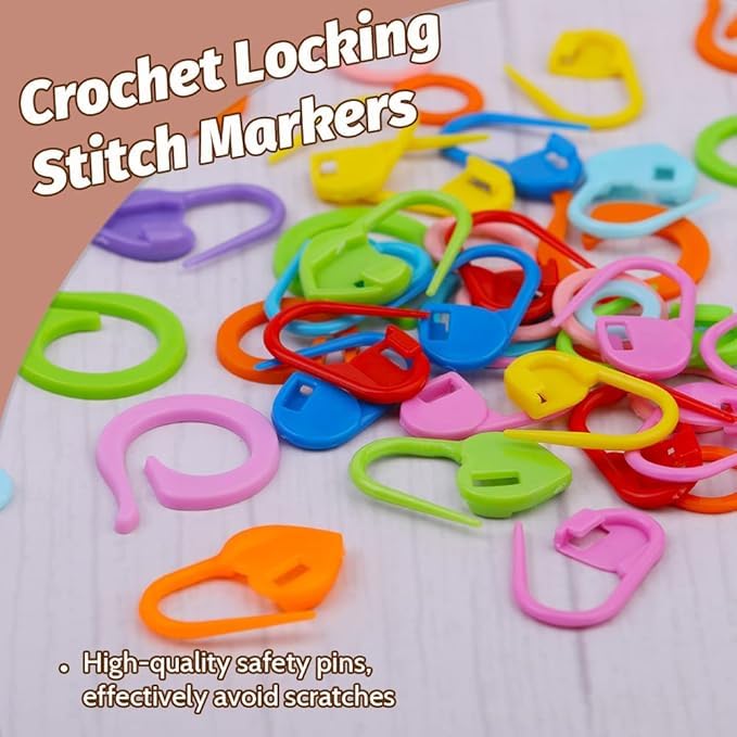 GEMSY Premium Crochet Locking Stitch Markers Set of 25 - Essential Tools for Precise Crocheting - Knitting Stitch Counter and Markers - Crochet Hook for Knitting - Perfect for All - Easy to Use - DIY (100) - Image 2