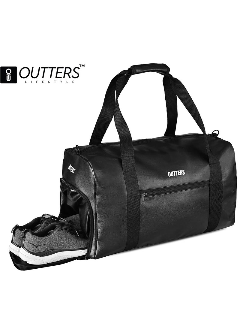 Outters Premium PU Leather Travel Bag, Gym Bag, Travel Partner Waterproof Black - pzsku/Z6DF37F856D3BDDCB825FZ/45/_/1725362245/87d90096-6a53-43af-bebd-163b62909efe