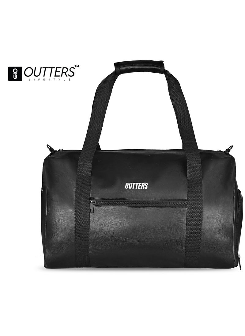 Outters Premium PU Leather Travel Bag, Gym Bag, Travel Partner Waterproof Black - pzsku/Z6DF37F856D3BDDCB825FZ/45/_/1725362265/c4f929de-e77b-4597-a69e-627b35413e46