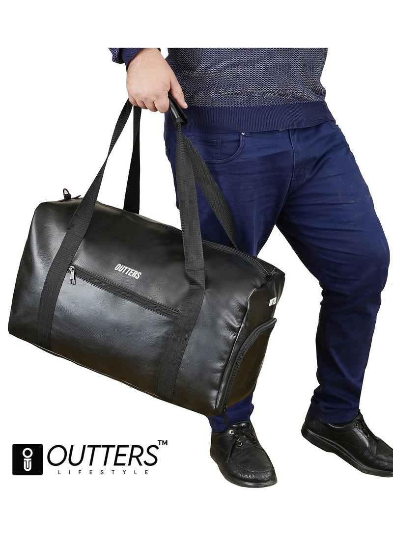 Outters Premium PU Leather Travel Bag, Gym Bag, Travel Partner Waterproof Black - pzsku/Z6DF37F856D3BDDCB825FZ/45/_/1725362335/394b5d4e-e2ad-4286-b000-93036b86398d