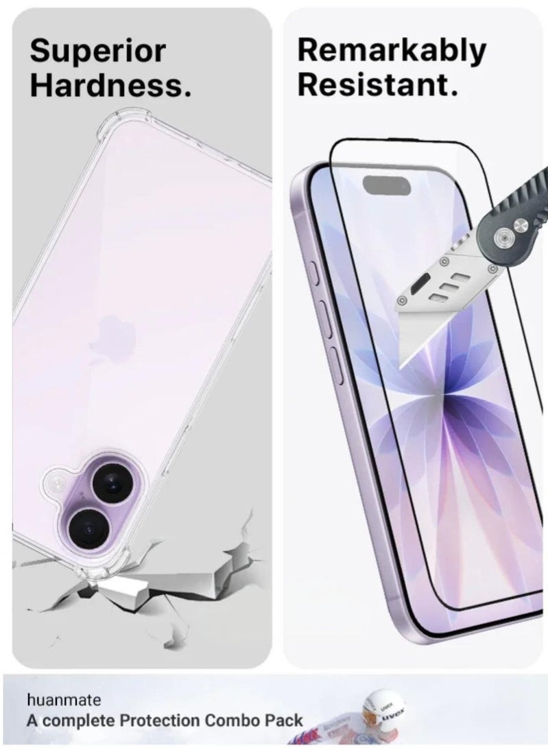 ELTRAZONE iPhone 17 Case Clear Cover with Screen Protector & Camera Lens Guard | Anti-Yellowing Transparent Full Body Protection Set | Slim Shockproof Case for iPhone 17 6.3-Inch - Image 5