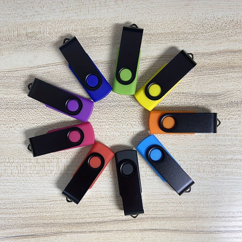 10 قطع ذاكرة USB بسعة 128 ميجابايت مع شعار مخصص باللون الأحمر، إصدار 2.0، عصا USB، محرك أقراص محمول، تخزين يو ديسك - Image 3
