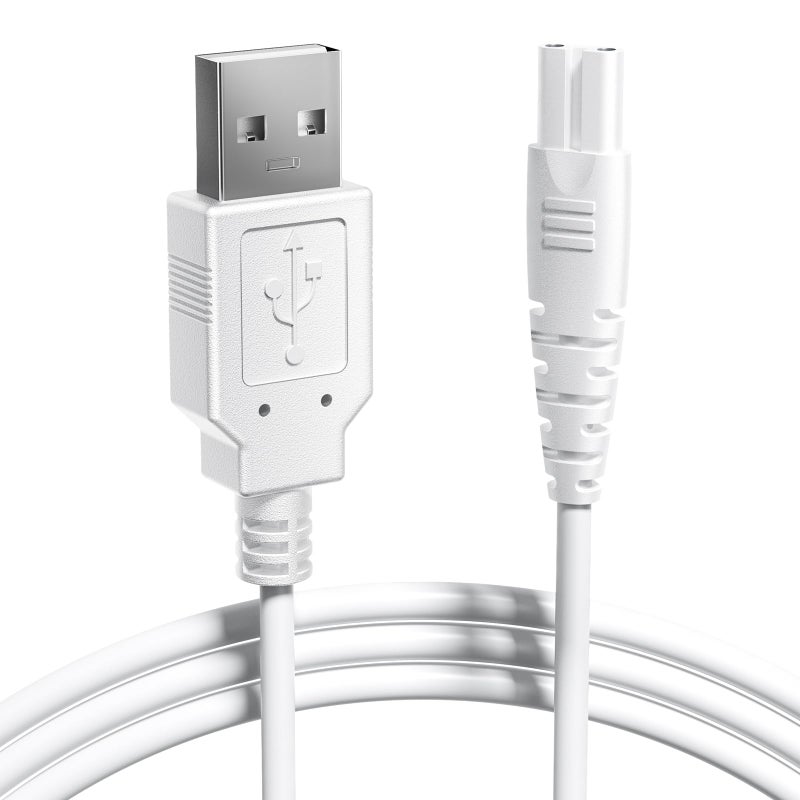 COSLUS Original Water Flosser Charger, Aquasonic, Nicwell, Oralfree, Nicefeel, Hangsun, Tovendor, Zerhunt Figure-8 Replacement Charger Water Flosser, Dental Pick Charger Cord, USB A White - Image 1