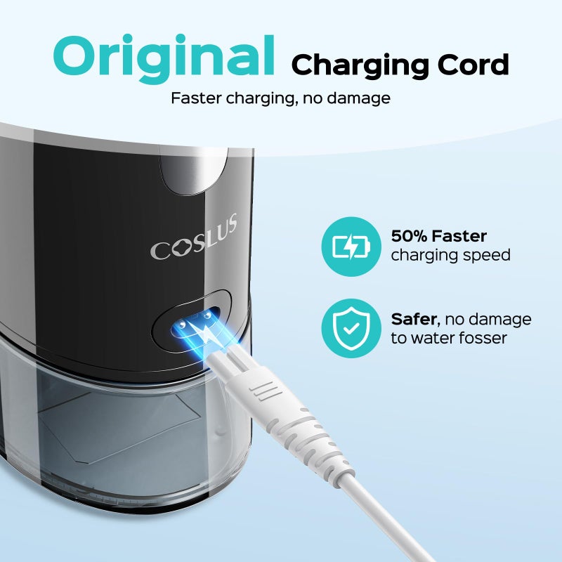 COSLUS Original Water Flosser Charger, Aquasonic, Nicwell, Oralfree, Nicefeel, Hangsun, Tovendor, Zerhunt Figure-8 Replacement Charger Water Flosser, Dental Pick Charger Cord, USB A White - Image 2