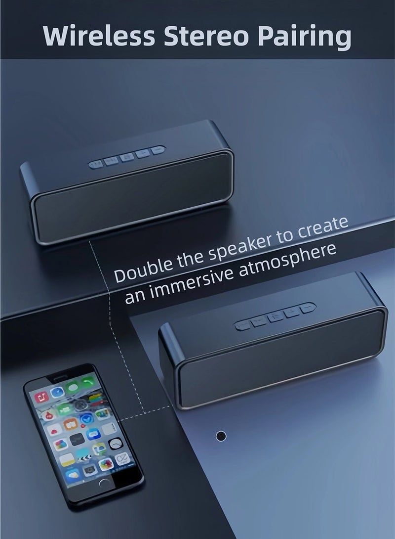 ZEPONOVA Portable Bluetooth Speaker Computer Speaker Wireless Speaker with 10W Stereo Sound, Support Wireless Pairing and 4 Types Input - Image 3