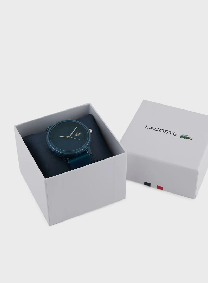 LACOSTE  3-Hand 12.12 Collection Quartz Movement Watch Unisex With Blue Semi-Transparent Silicone Bracelet - 2011318 for Men | Best Price UAE