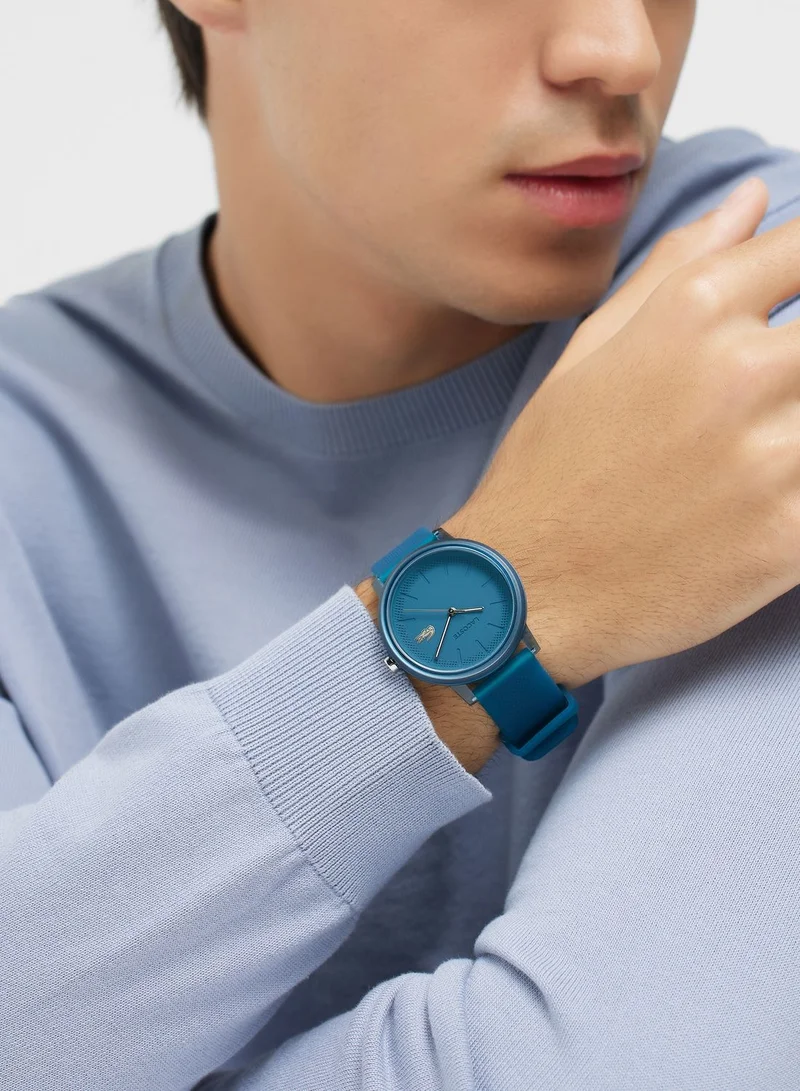 LACOSTE  3-Hand 12.12 Collection Quartz Movement Watch Unisex With Blue Semi-Transparent Silicone Bracelet - 2011318 for Men | Best Price UAE