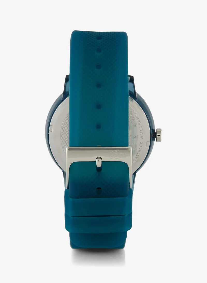 Lacoste  3-Hand 12.12 Collection Quartz Movement Watch Unisex With Blue Semi-Transparent Silicone Bracelet - 2011318 for Men | Best Price UAE