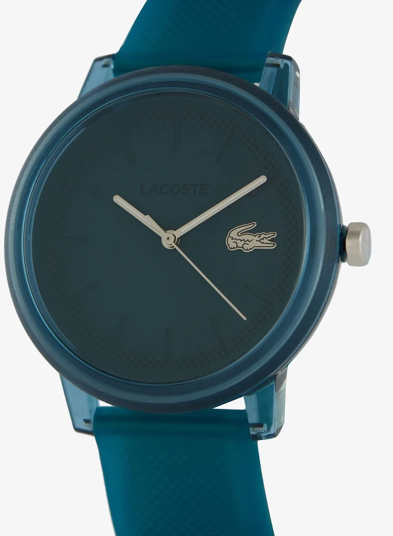 Lacoste 3-Hand 12.12 Collection Quartz Movement Watch Unisex With Blue Semi-Transparent Silicone Bracelet - 2011318
