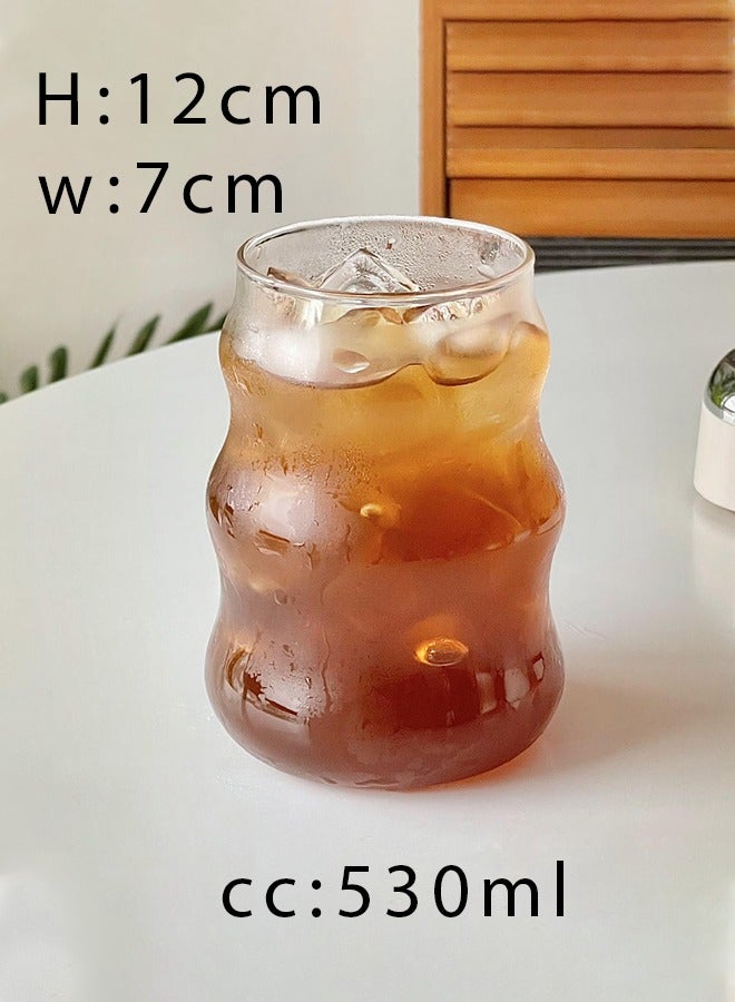 One Piece, Clear Glass Cloud Mug, Home Milk Breakfast Mug Iced American Latte Mug Juice Cold Drinks Drinking Mugs, Daily Use, Great Gifts - Image 2