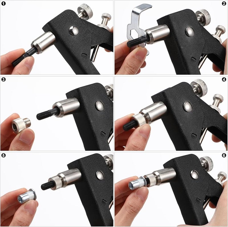 مجموعة أدوات صواميل البرشام الملولبة مع الماندريل ومجموعة متنوعة لإصلاح السيارات المنزلية - Image 5