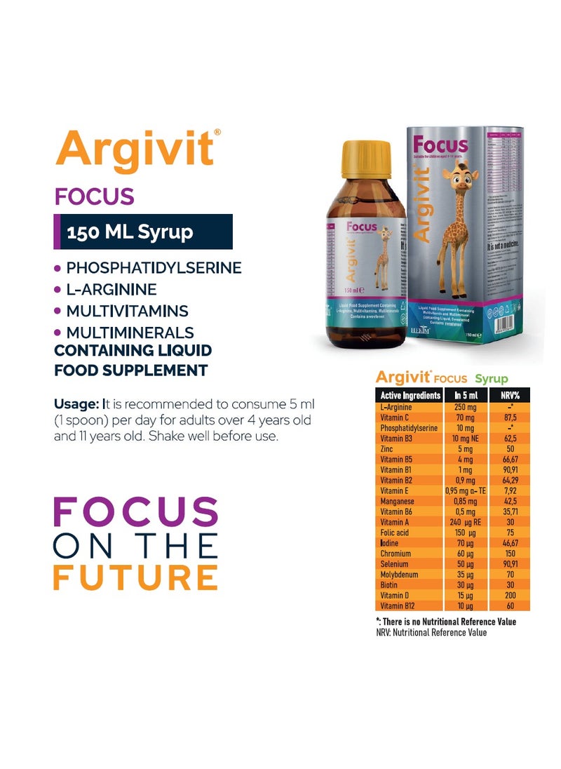 Argivit - Argivit Focus Syrup 150ml - Image 1