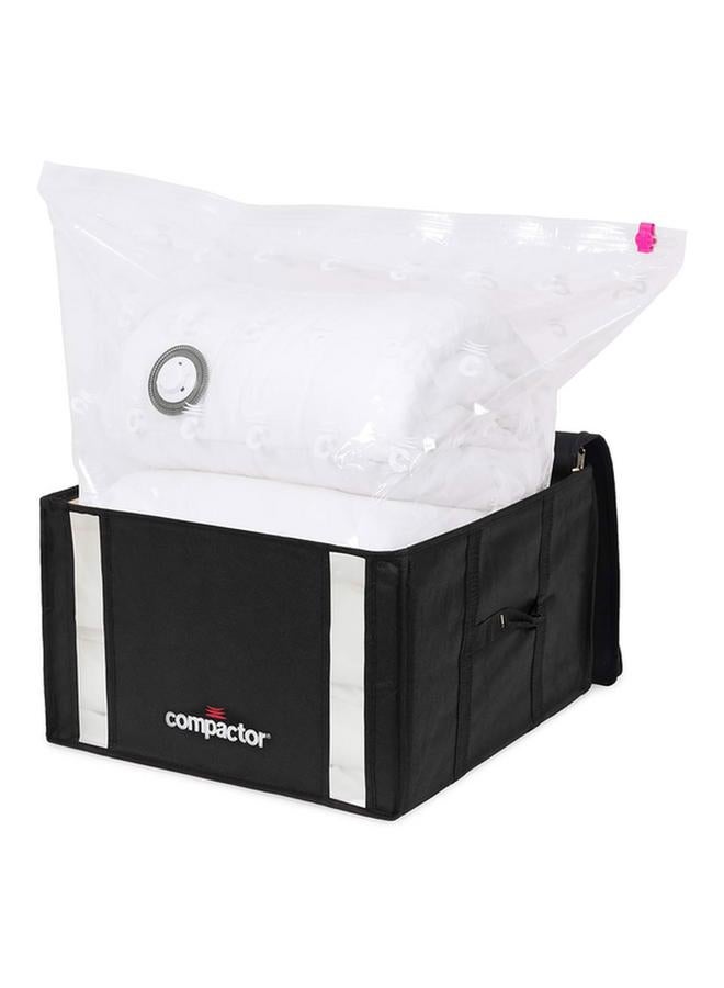 COMPACTOR SpSaving Semi Rigid Zipper Closure Vacuum Storage Box Black and Clear 125 Liter  - Image 1