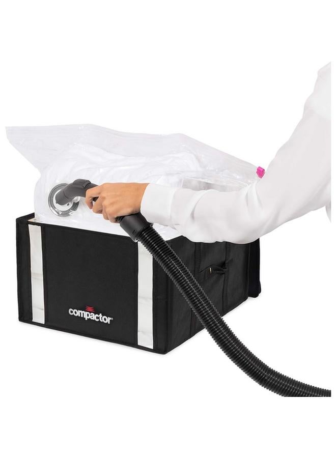 COMPACTOR SpSaving Semi Rigid Zipper Closure Vacuum Storage Box Black and Clear 125 Liter  - Image 2