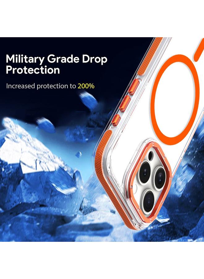 S-TOP Case For iPhone 15 Dual-Color Clear Acrylic Hybrid TPU MagSafe Phone Case - Image 4