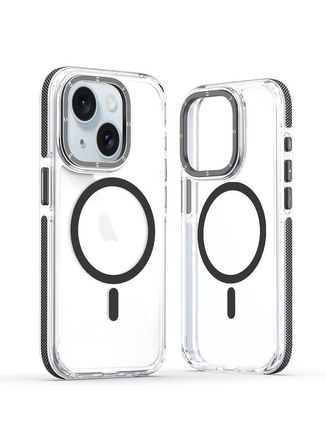 S-TOP Case For iPhone 15 Dual-Color Clear Acrylic Hybrid TPU MagSafe Phone Case - Image 1