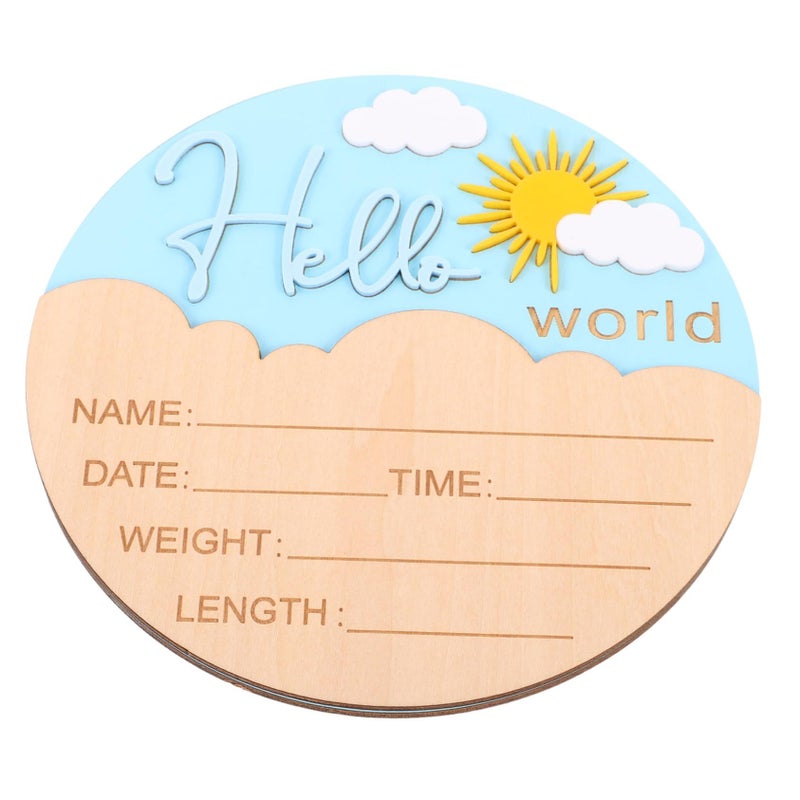 Assorted Color Round Wooden Name Plaque For Hospital Nursery Decor Photo Prop - Image 2