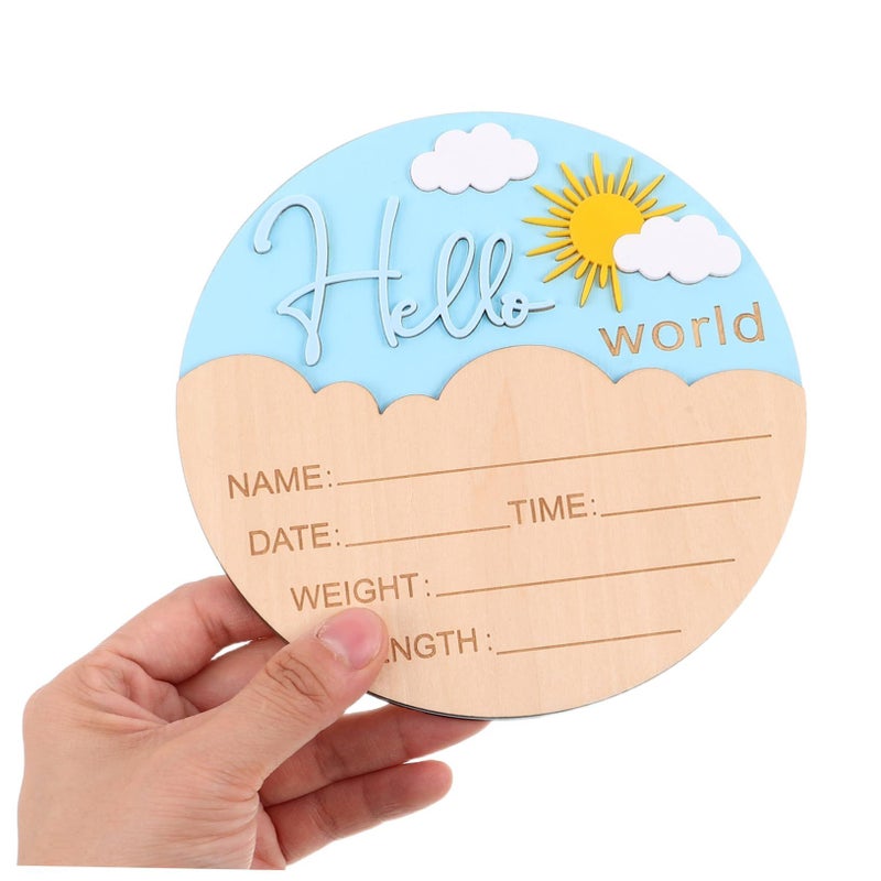 Assorted Color Round Wooden Name Plaque For Hospital Nursery Decor Photo Prop - Image 5