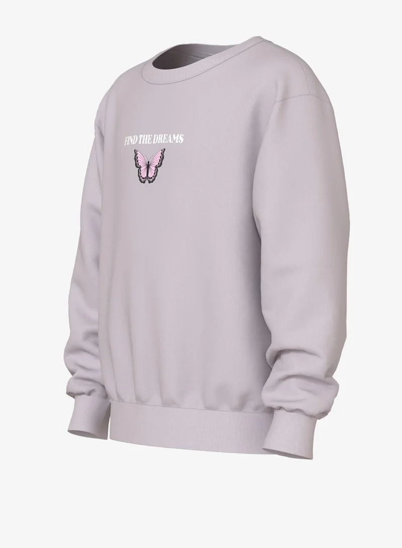 Name It Lilac Marble NY League Kids Graphic Crew Neck Sweatshirt for Women | Best Price UAE