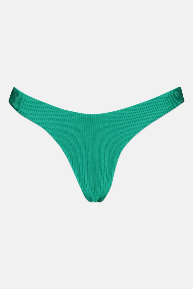 Aerie Women Textured Bikini Bottom, Green  - Image 1