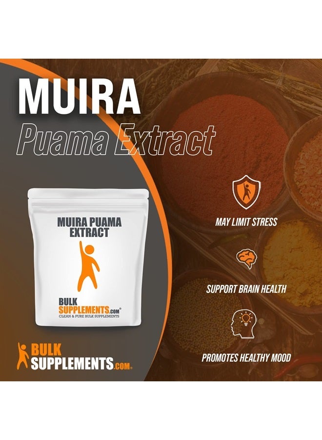 BulkSupplements .com Muira Puama Extract Powder - Herbal Supplement, Sourced from Muira Puama Bark - Gluten Free - 600mg per Serving, 167 Servings (100 Grams - 3.5 oz) - Image 2