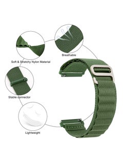Alpine Loop 22mm Compatible With Oraimo Watch R  OSW23N- Smart WatchSport, Durable Sport Nylon Strap With Titanium G Hook  Olive Green