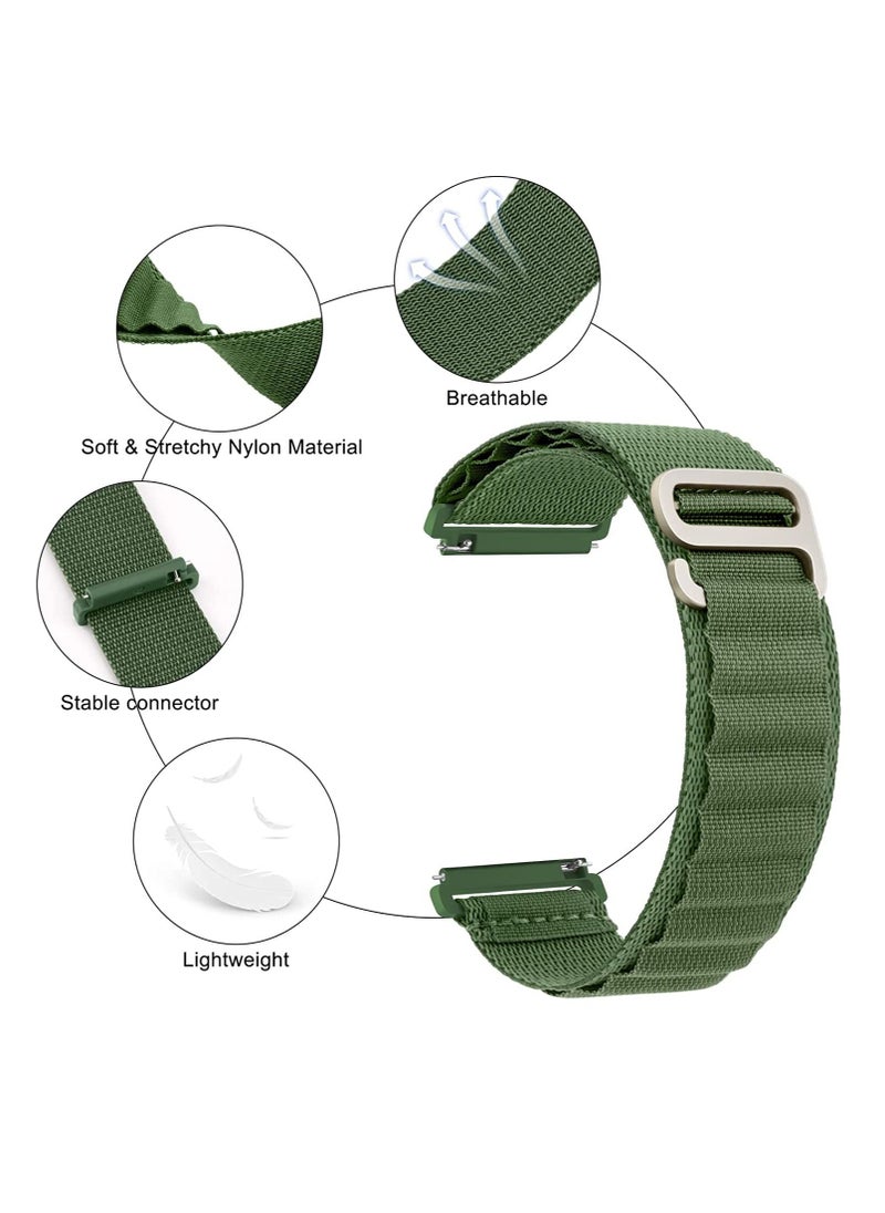 Generic - Alpine Loop 22mm Compatible With Oraimo Watch R  OSW23N- Smart WatchSport, Durable Sport Nylon Strap With Titanium G Hook  Olive Green - Image 1