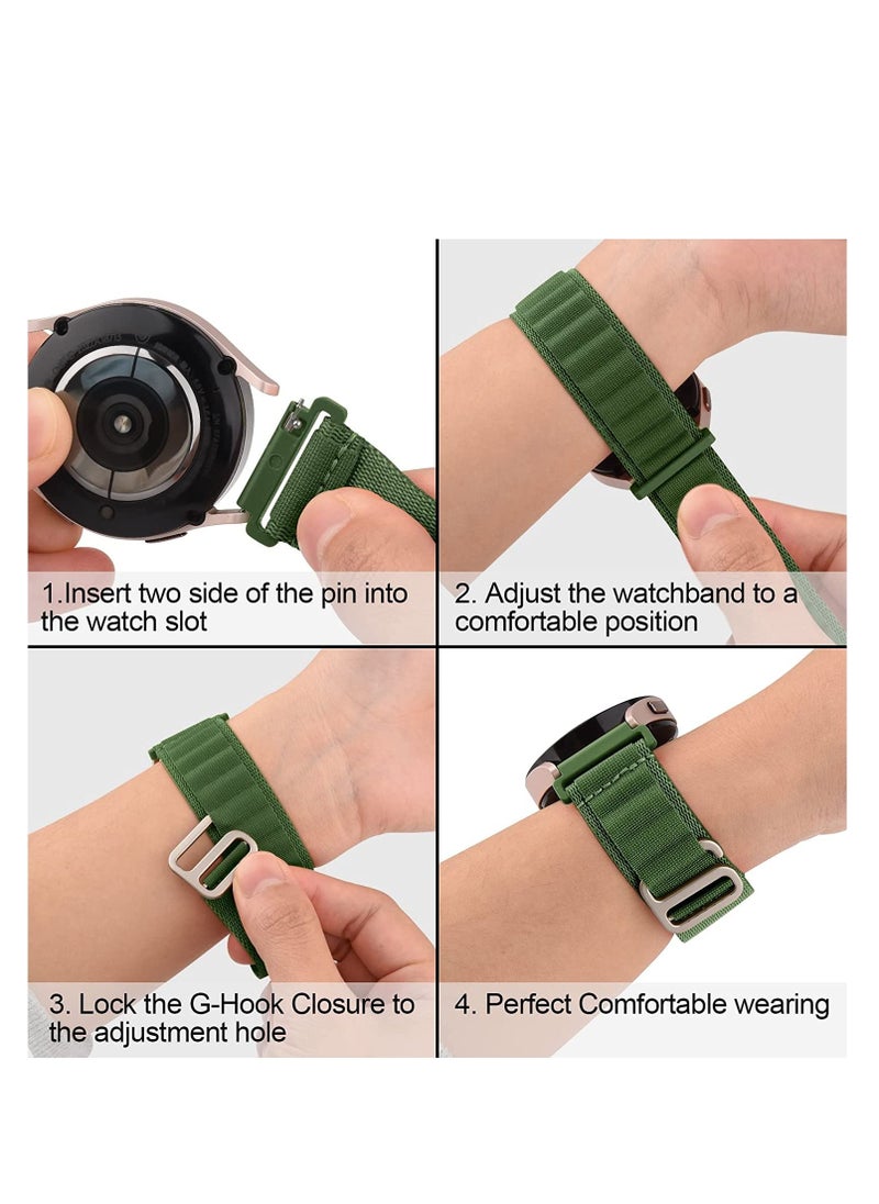 Generic - Alpine Loop 22mm Compatible With Oraimo Watch R  OSW23N- Smart WatchSport, Durable Sport Nylon Strap With Titanium G Hook  Olive Green - Image 1