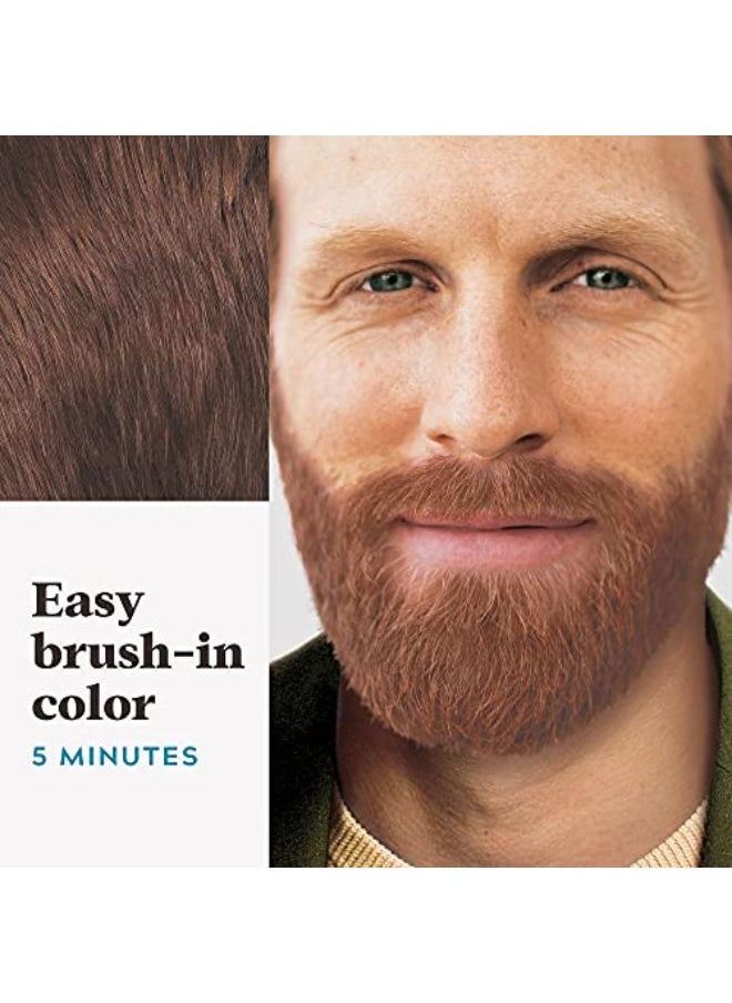 Just For Men شارب ولحية، تلوين اللحية للشعر الرمادي مع فرشاة مرفقة لسهولة الاستخدام، مع البيوتين والصبار وزيت جوز الهند لشعر وجه صحي - بني أحمر فاتح، M-27  - Image 4