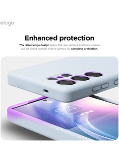 Elago Liquid Silicone for Samsung Galaxy S25 ULTRA Case Cover Full Body Screen Camera Protective, Shockproof, Slim, Anti-Scratch Soft Microfiber Lining - Light Blue  - Image 5