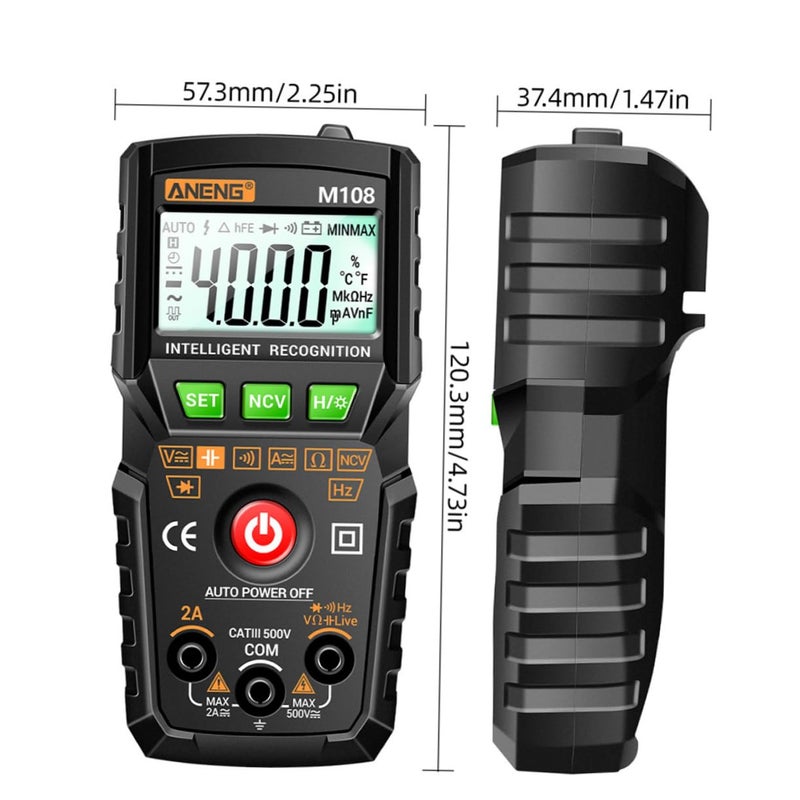 Digital Multimeter 4000 Counts Non Contact Voltage Tester With Continuity Diode Frequency Measurement - Image 3