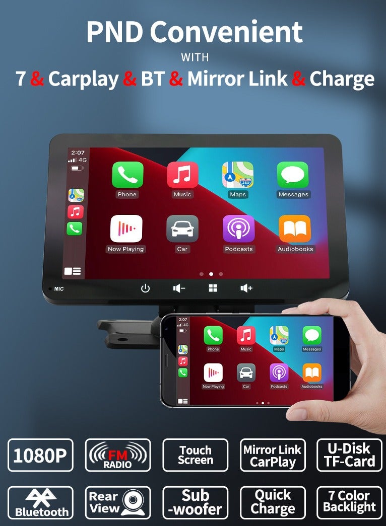 Desberry 7 Inch HD IPS Touchscreen  Car Stereo MP5 Player with Android Auto/Mirror Link/Bluetooth/AUX/ for Car Truck SUV Pickup RV Van - Image 1