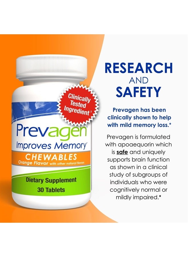 Prevagen Regular Strength 10mg, 30 Chewables|Orange-1 Pack| with Apoaequorin & Vitamin D with Attractive and Stackable Storage Box - Image 3