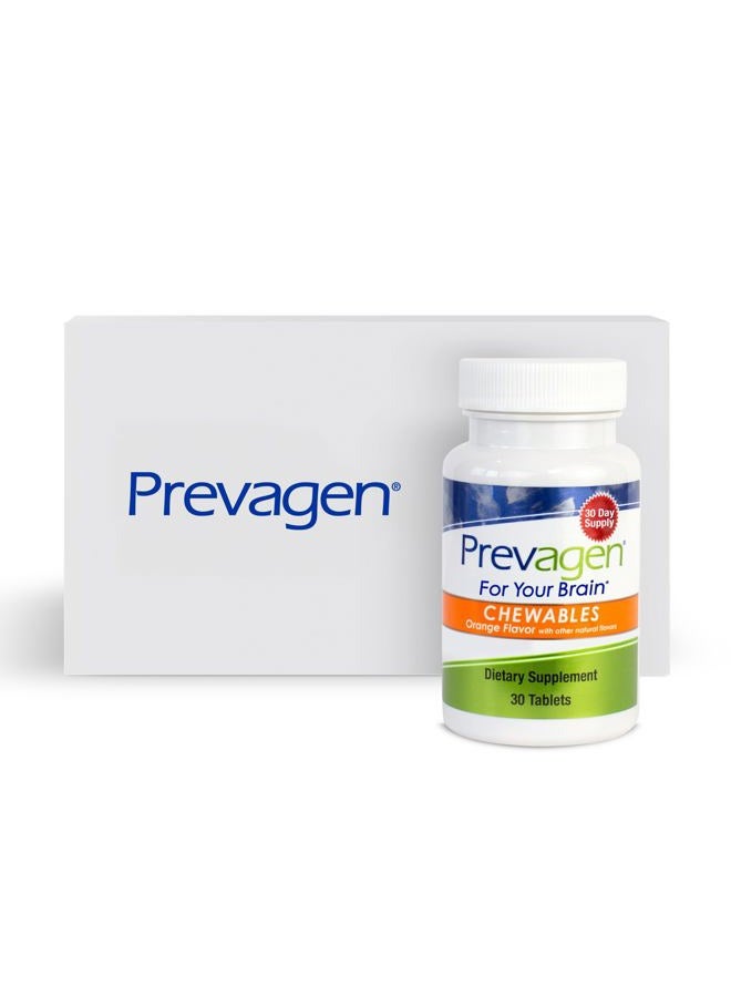 Prevagen Regular Strength 10mg, 30 Chewables|Orange-1 Pack| with Apoaequorin & Vitamin D with Attractive and Stackable Storage Box - Image 1