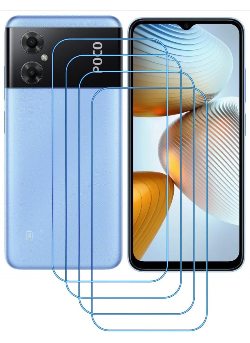 ACLIX 4 Pieces Antistatic ESD Dustproof Premium Quality High Definition Clear Tempered Glass Screen Protector Designed For Xiaomi Poco M4 5G - Image 1