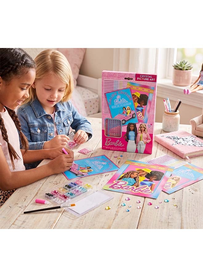 RMS Barbie Crystal Picture Art Kit – Sparkling DIY Diamond Style Craft Activity Set for Kids, Creative Mosaic Art Toy - Image 2